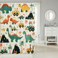 thumbnail image 2 of Cute Dinosaur Shower Curtains Cartoon Animal Dinosaur Bath Curtain Kawaii Dino Bathroom Decor Lovely Excavator Print Waterproof Curtain Teens Dinosaur Curtain,72" W x 72" L, 2 of 5
