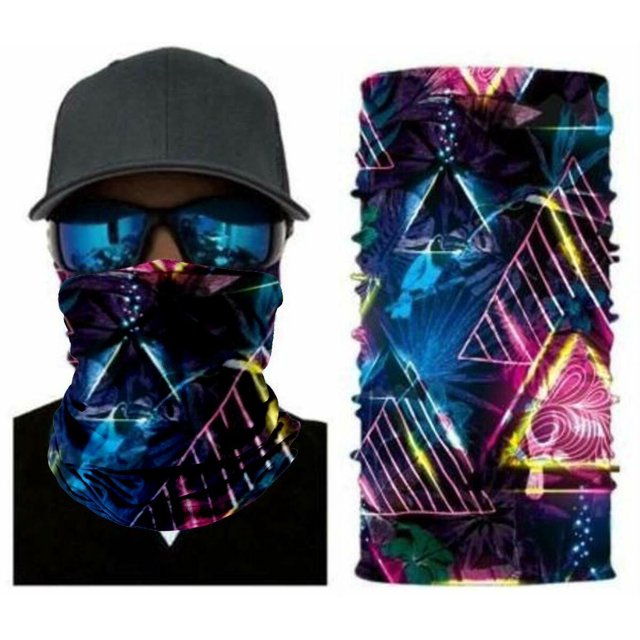 Galaxy Triangles Face Balaclava Scarf Neck Rave Shield Sun Gaiter Headwear Mask