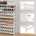 thumbnail image 4 of NEYCIL Large Shoe Rack 10 Tier Shoe Organizer, Heavy Duty Metal 5-Tier Stackable Shoe Storage Vertical Shoe Rack for Closet Front Door Entrance, Up to 62 pairs, White, 4 of 7