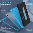 thumbnail image 4 of Allytech Galaxy Tab A9 Case 2023 with Screen Protector Dual Layer Hybid Heavy Duty Rugged Shockproof Kickstand Kids Cover for Samsung Galaxy Tab A9 8.7 Inch Tablet SM-X110/X115/X117, Black+Blue, 4 of 7