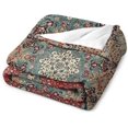 thumbnail image 3 of Vintage Antique Persian Carpet Flannel Fleece Throw Blankets 50"X40" Lightweight Fluffy Winter Fall Blanket Cozy Soft Fuzzy Plush Home Decor for Couch Bed Sofa Bedroom Living Room Travel, 3 of 6