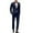 Dark Blue, variant on Men's Tuxedo Suit Set for Weddings Events Parties Business, One Button Jacket with Stylish Neckline, Straight Leg Dress Pants, Slim Fit Elegant Formal Wear
