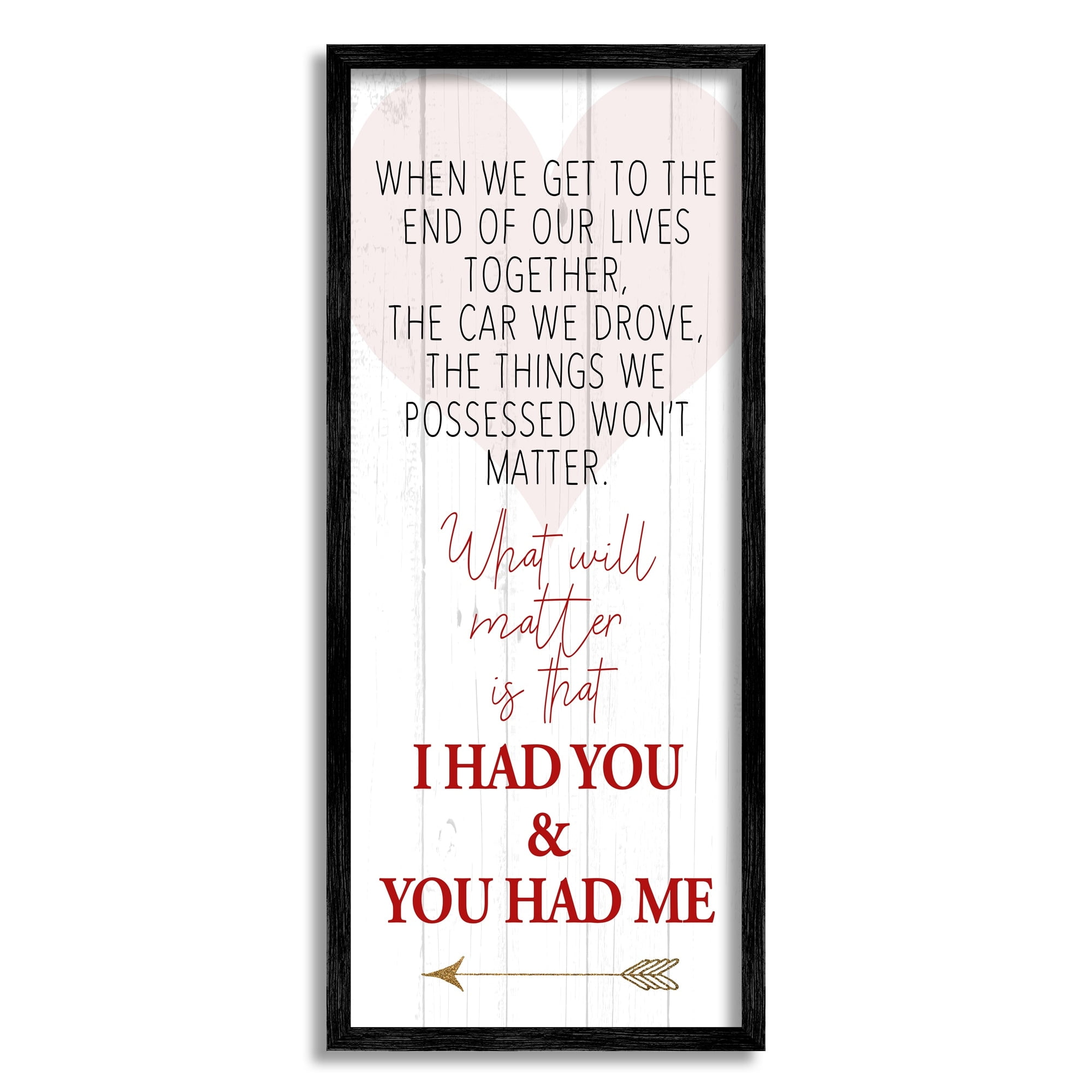 Stupell Industries What Matters I Had You Romantic Relationship Phrase, 13 x 30, Design by Kim Allen