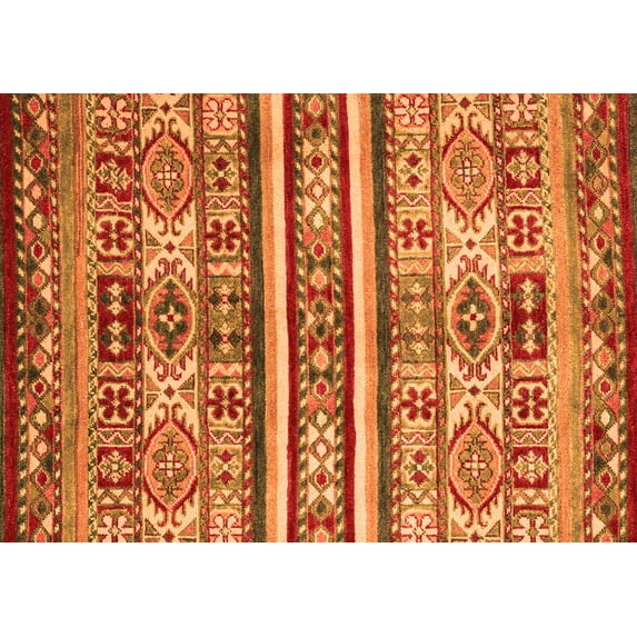 Ahgly Company Indoor Rectangle Abstract Orange Modern Area Rugs, 2' x 3'