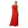 thumbnail image 4 of Bimba Women Long Red Maxi Dress Embroidered Neck Trendy Chic Clothing, 4 of 5