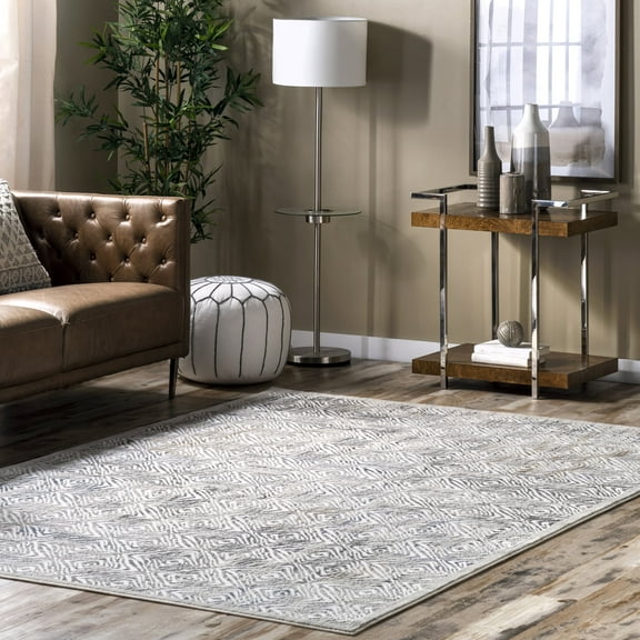 nuLOOM Keyla Transitional Floral Indoor/Outdoor Area Rug, 6' 7" x 9', Black