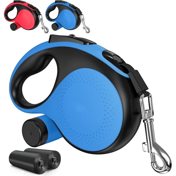 16 ft Retractable Dog Leash Blue-Heavy Duty Retractable Pet Leash,Dog leash retractable with Anti-Slip Grip for Medium to Large Dogs up to 110 lbs