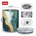 thumbnail image 4 of 12oz Coffee Tumblers Teal Gold Marble Pattern Stainless Steel Vacuum Insulated Travel Tumbler Coffee Cups Mug with Lid and Straw with Cleaning Brush for Cold & Hot Drinks, 4 of 5