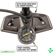 REVERE xlAIRator5 Bike Floor Pump with Pressure Gauge, Bicycle Pump with Univalve for both Presta and Schrader, High Pressure 160psi Multi-Purpose Portable Air Pump for Road Bike MTB and Sports Balls.