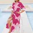 thumbnail image 4 of pink cow pattern Long Sleeved Shirt Dress wedding dresses for woman sexy short dresses daring Bridesmaid dress woman, 4 of 6