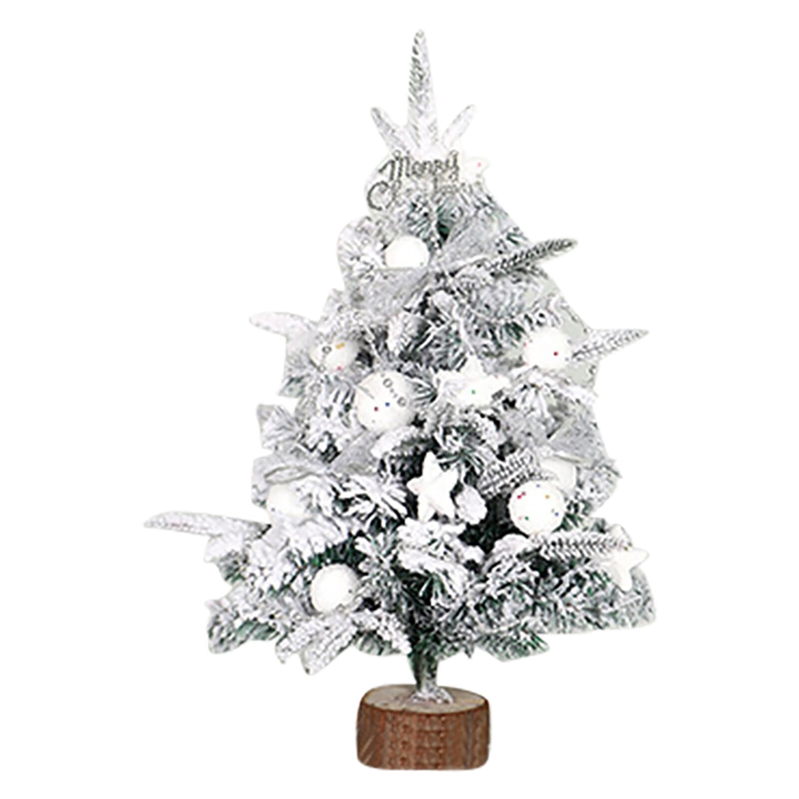 Pe Flocking Mini Christmas Tree With Lights Holiday Decoration Pendant