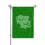 St. Patrick's Day Four Leaf Clover Texture Day Garden Decor Flags, Double-Sided Garden Flags for Patio Terrace, 28"x40"