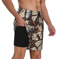 thumbnail image 3 of Picia Vector Butterflies pattern Mens Swim Trunks with Compression Liner Stretch Beach Shorts Quick Dry with Zipper Pockets No-Chafing Board Shorts-X-Large, 3 of 9