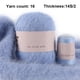 thumbnail image 3 of Juego de ovillos de hilo de 50g y 20g, bufanda de invierno de 2 hebras, Kit de hilo de ganchillo tejido a mano suave, suministros para tejer gorro, accesorio de costura, azul cielo Inevent HA010946-26, 3 of 7