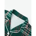 thumbnail image 5 of Family Matching Christmas Pajamas Set with Dog Green Red Plaid Button Down Long Sleeve Sleepwear, 5 of 10
