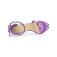 thumbnail image 4 of BLISSFUL STEP Inspired Lace Up Open Toe Stiletto Heeled Sandals for Women Taro Purple 7, 4 of 7