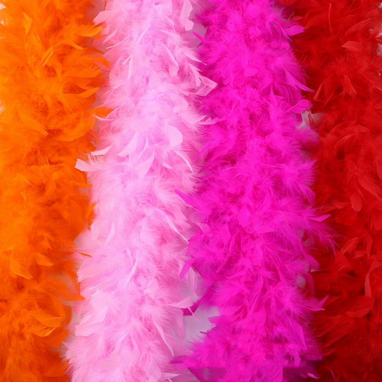 13G Marabou Feathers Boa For Christmas Tree Pink Turkey Feather On Ribbon  Wedding Dress Shawl Decorative Crafts Feathers 2 Yards