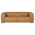 thumbnail image 3 of Bowery Hill Contemporary 2-Seat Wide Arm Sofa in Carmel Brown Leather, 3 of 4