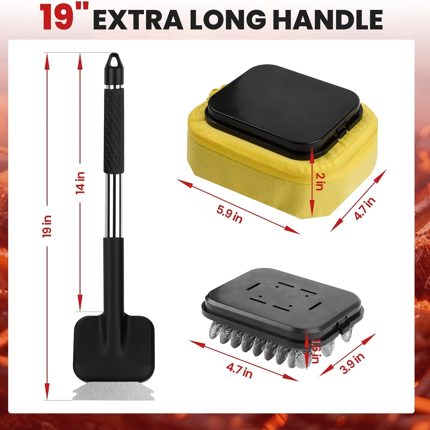 Safe Steam Grilling Brush and Scraper for Effortless Barbecue Cleaning, Durable Tool Suitable for Cast Iron and Stainless Steel Grates, Perfect Outdoor Grilling Gift for Any Occasion