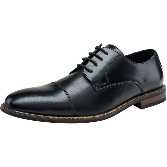 Jousen Mens Dress Shoes cap Toe Oxford classic Formal Derby Shoes Business Oxfords (AMY603 Black 8)