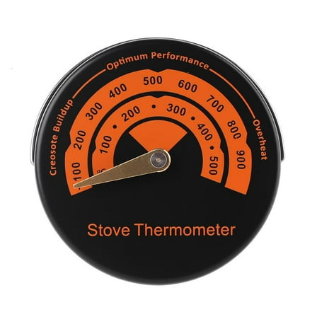 Yammee Magnetic Stove Thermometer Wood for Burner Top Fireplace Temperature Meter Stove Flue Pipe for Avoiding Stove Fan Damage