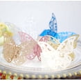 thumbnail image 5 of 50Pcs Laser Hollow Paper Butterfly Paper Ring Glitter Gold Paper Button Towel Button Napkin Button, 5 of 9