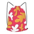 thumbnail image 1 of XMXT Waterproof Gym Bag, Red Abstract Cartoon Leaves Drawstring Backpack for Men, s, 1 of 8