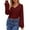 Wine, variant on ATOYSOY Women's Long Sleeve Tops V Neck Lantern Sleeve Blouse Dressy Casual Ribbed Knit Tunics Loose Fall Shirts Black L