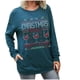 thumbnail image 1 of Camiseta de manga larga con cuello redondo y costuras de colores contrastantes para mujer Pompotops gfhjh3765, 1 of 4