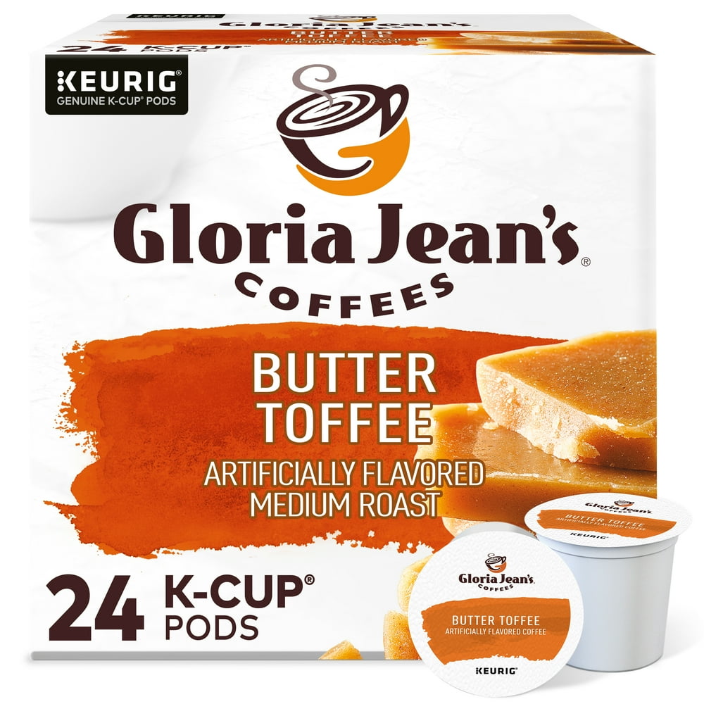 Gloria Jean's Butter Toffee, Keurig SingleServe KCup Pods, Medium