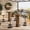 Dark Brown, variant on Tribesigns Round Bar Table with 2 barstools, Industrial Bistro Sets, Black