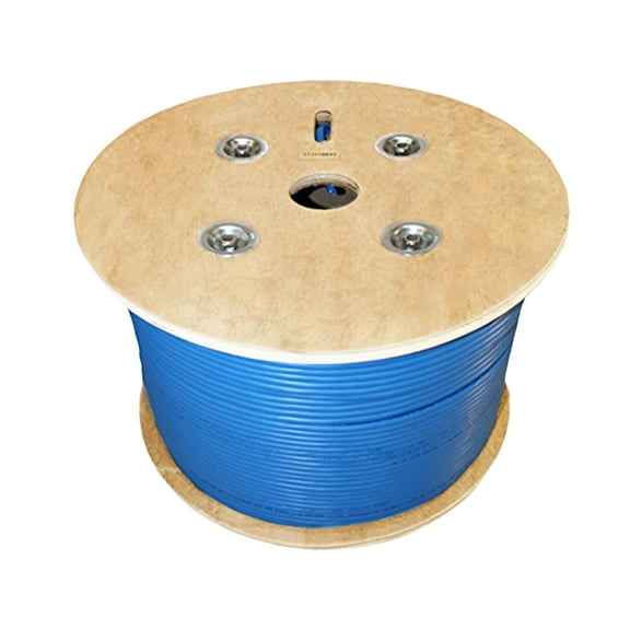Infinity Cable CAT6A 650MHz U/FTP 4 Pairs 28AWG Screened Patch Cable CM 100% Pure Copper, 1000 Ft. Bulk Cable Reel, Blue