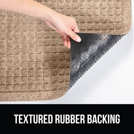 Gorilla Grip Moisture Guard Doormat, Indoor Outdoor Rubber Backed Weather Mat, 35x23, Beige