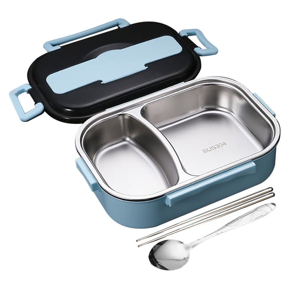 Lunch Box, 9"x6.6"x2.7" Compartment Lunch Box with Lid, Thickened Insulation Heating Fast Food Box, Work Travellers Lunch Box