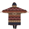 thumbnail image 2 of Oversized Wearable Blanket Hoodie,Boho Multicolor Geometric Ethnic Pattern Sherpa Blanket Hoodie with Super Pockets,Super Warm Fuzzy Pullover for Women & Men, 2 of 6