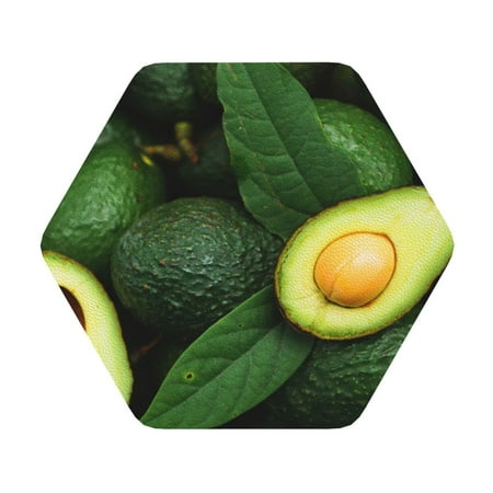 

Cauagu Fresh Avocados for Round Coaster Drink Coasters Set of 4 Leather Bar Beer Beverage Cup Mat for Drinks for Tabletop Protection & Coffee Table Decor