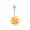 Orange - Yellow, variant on Belly Button Ring Navel Piercing with Spike Silicone Ball