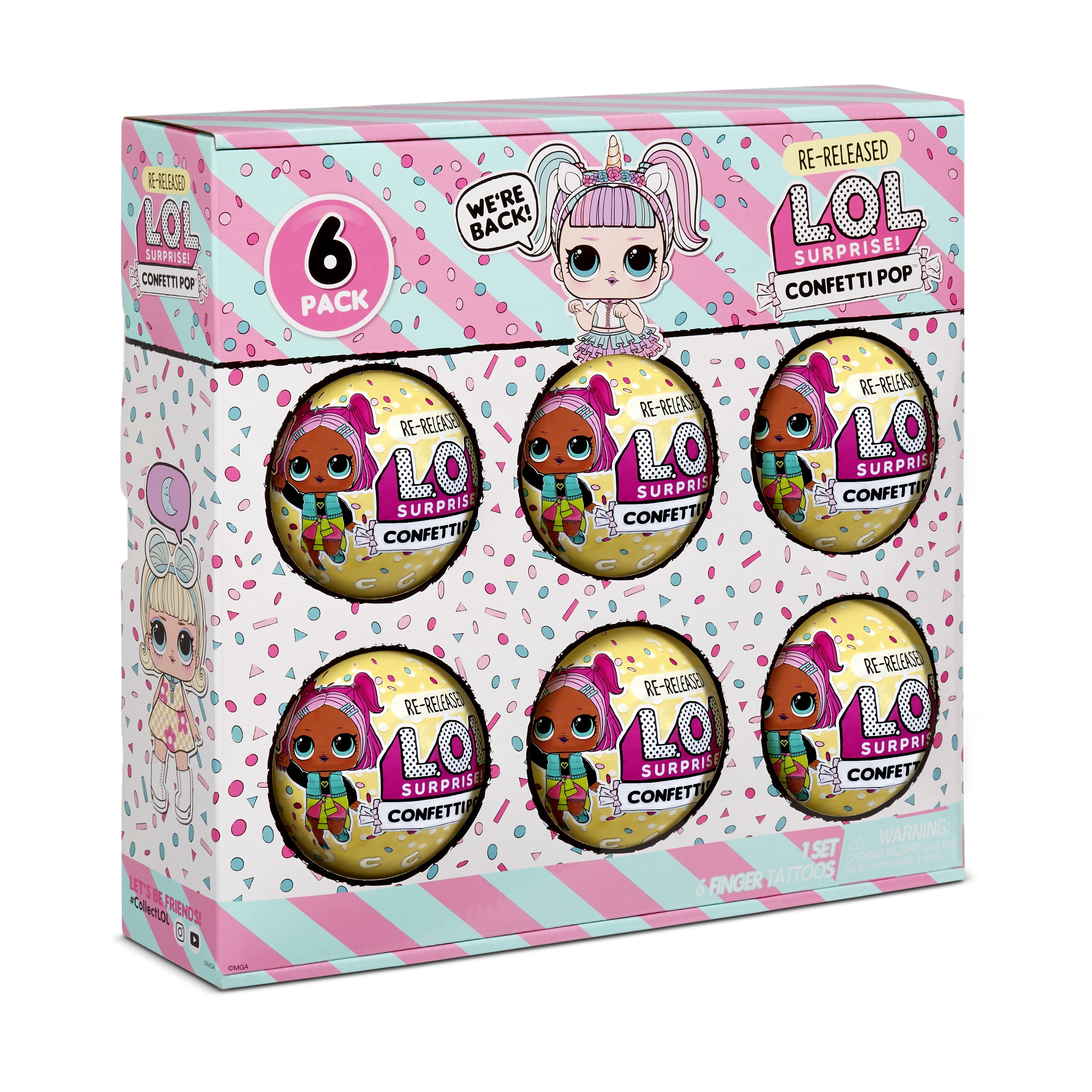 gebrek droog Revolutionair LOL Surprise Confetti Pop 6 Pack Unicorn – 6 Re-released Dolls Each With 9  Surprises, Great Gift for Kids Ages 4 5 6+ - Walmart.com