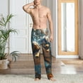 thumbnail image 3 of Cauagu Playful Dolphins Underwater Mens Pajama Pants Sleep & Lounge Pants,PJ Bottoms with Pockets-Medium, 3 of 7