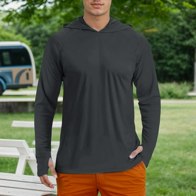 MHFRRA Sudadera Ligera con Capucha para Hombre, Estilo Informal de Verano, con Mangas Raglán, Transpirable, Cómoda y para Uso Diario Gris
