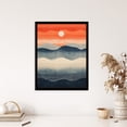 thumbnail image 4 of Low Sun High Tide Blue Orange Seascape Art Print Framed Poster Wall Decor 12x16 inch, 4 of 5