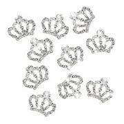 ROSENICE 10pcs Crystal Crown Rhinestone Embellishments for Craft Decoration (Silver)