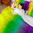 thumbnail image 4 of Erosebridal Geometric Buffalo Plaid Bedding Sets Twin Size,Rainbow Checkered Comforter Sets with Sheets,Colorful Gradient Grid Bed in a Bag Twin Size For Teens, Breathable Room Decor,7-Piece, 4 of 6