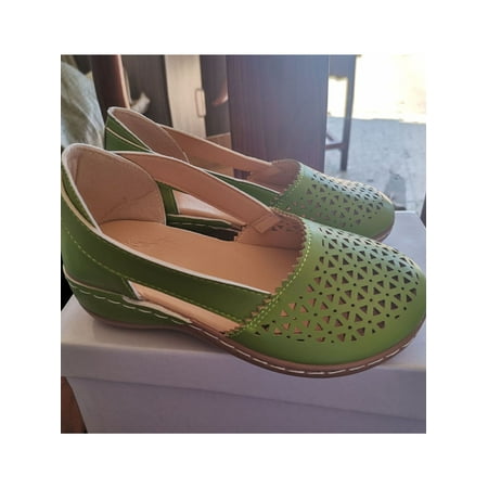 

Oucaili Closed Toe Sandals for Women Casual Summer Hollow Out Flat Sandal Outdoor Shoes