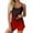 Red, variant on UAMVSH 2 Piece Pajamas Set for Women Scoop Neck Sleeveless Pjs Cami Top and Shorts Soft Loungewear Nightwear