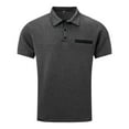 thumbnail image 2 of NIEWTR Men's Zip Up Polo Shirts Slim Fit Casual Short Sleeve Golf Shirts Contrast Color Pocket Shirts(Dark Gray,XL), 2 of 5