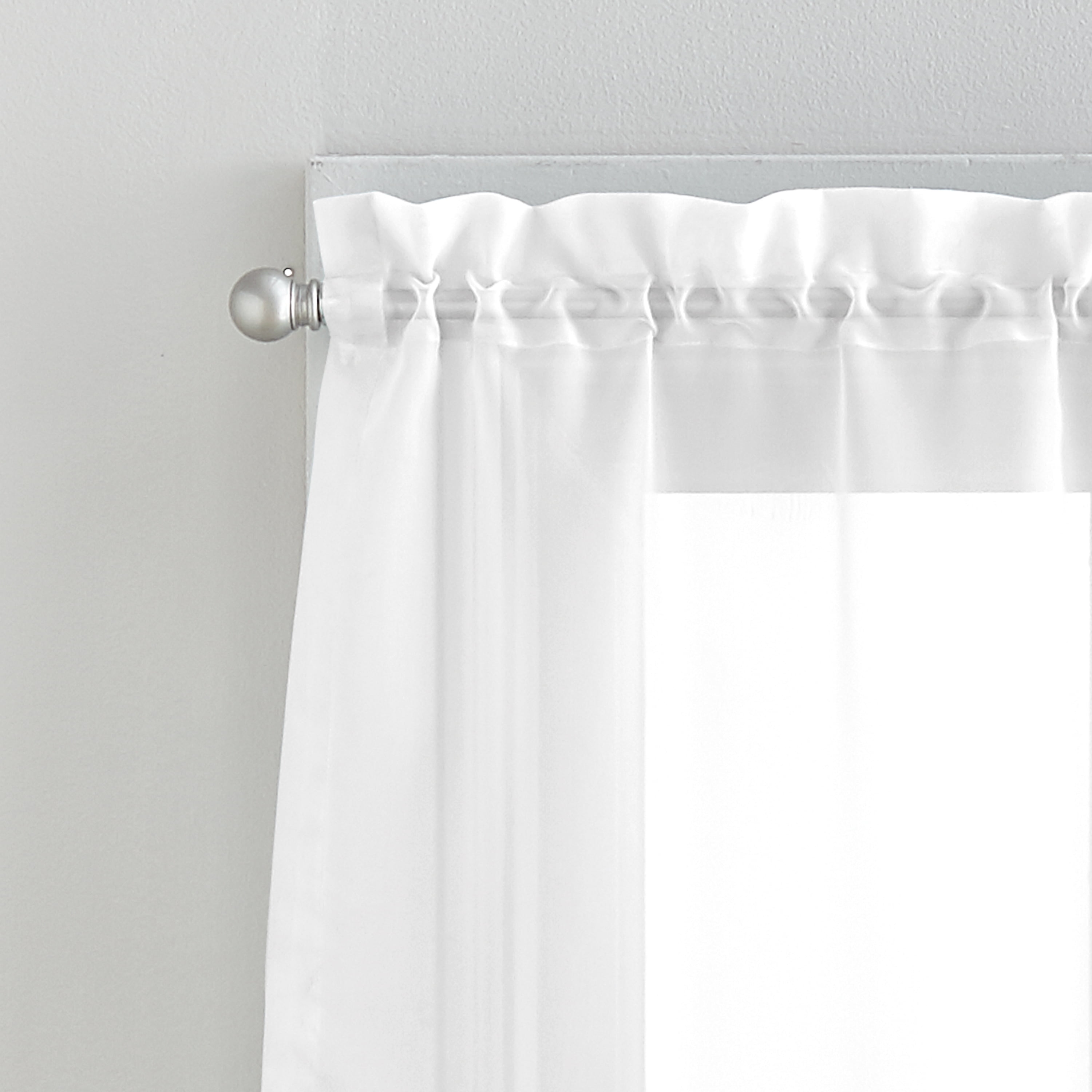 Mainstays Macrame Tailored Curtain Valance, Single Panel, White, 50'' W x 18" L