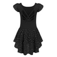 thumbnail image 2 of Oudiya Girls Shiny Ruffle Sleeve Ballet Leotard with Skirt Criss Cross Back Dance Outfit for Ballerina Kids 3-11Y, 2 of 8