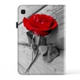 thumbnail image 3 of Tablet Case for Samsung Galaxy Tab A9 Lightweight PU Leather/TPU Folio Case with Card Slots/View Stand - Protective Cute Cover,Red Flower, 3 of 9