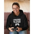 thumbnail image 4 of Tstars Mens Video Game Gift for Gamer Shirt I Paused My Game to Be Here Cool Funny Humor Nerdy Geek Gaming Birthday Gift for Dad Husband Son Hoodie, 4 of 7